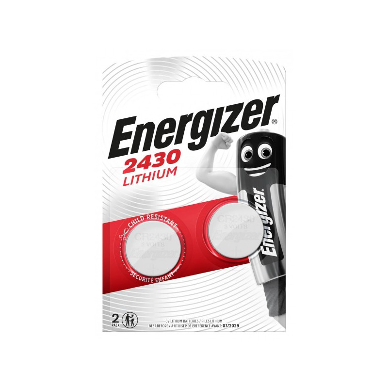 Pile bouton lithium CR2430 Energizer Blister de 2