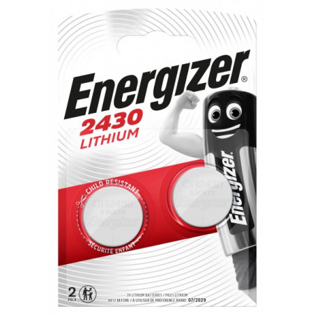 Pile bouton lithium CR2430 Energizer Blister de 2