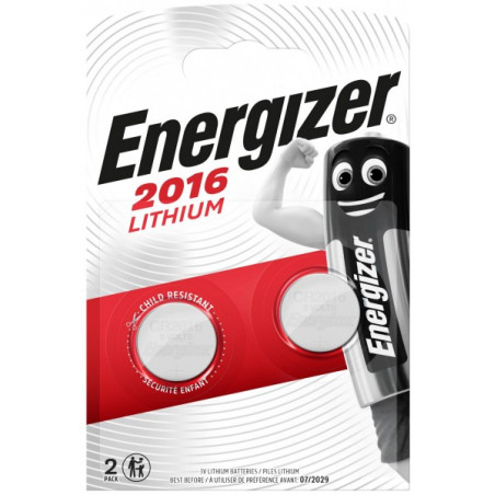 Pile electronique CR2016 Energizer blister de 2